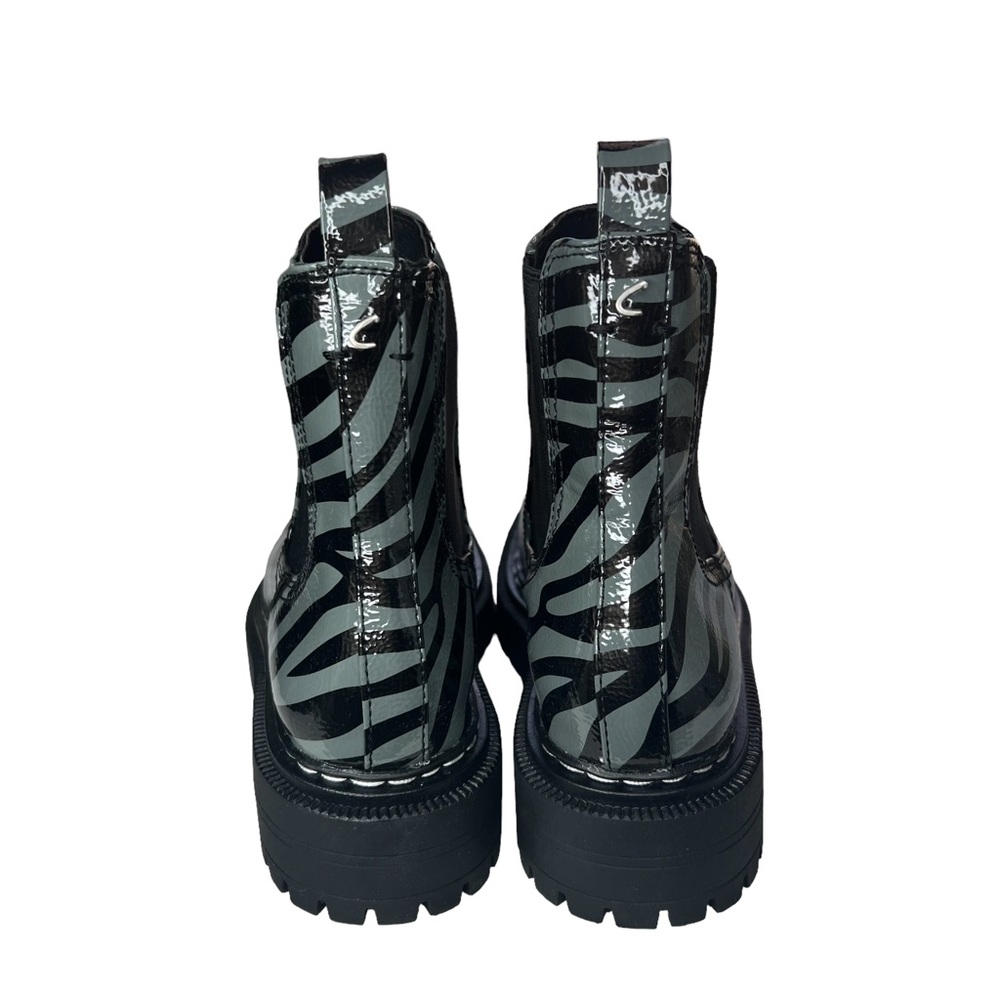Sam Edelman Black/Grey Zebra Effie Lug Sole Chelsea Boot 9.5 - Picture 5 of 6